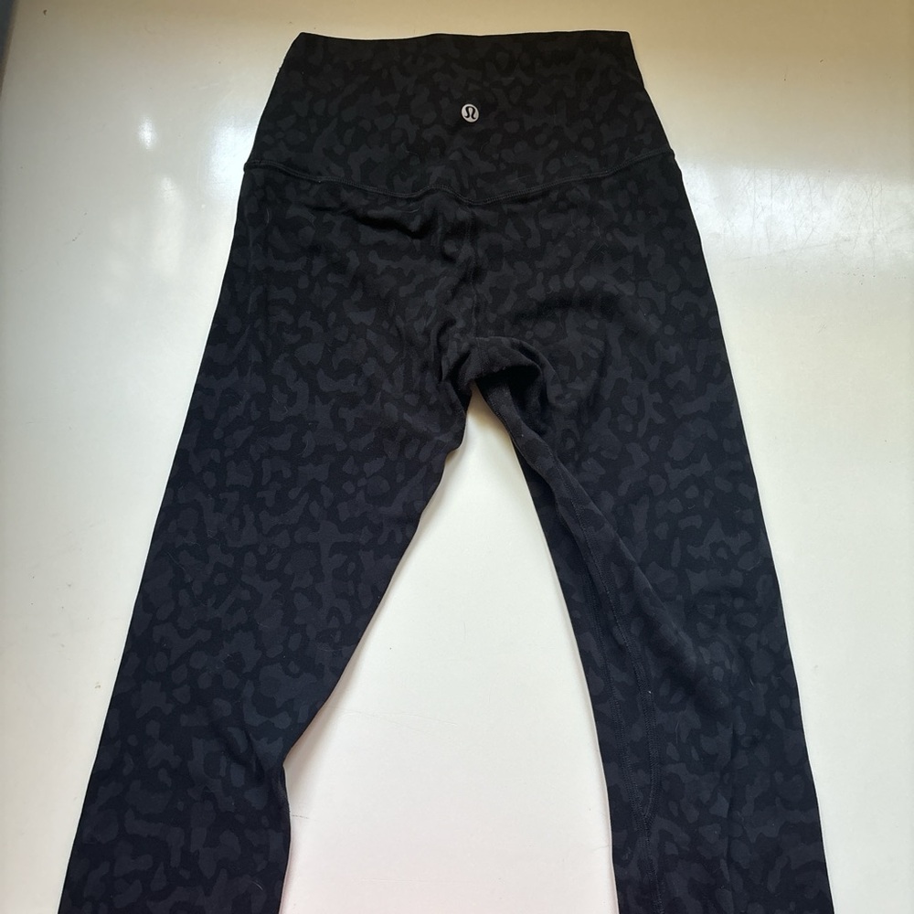 LuluLemon Align Crop 21 Black Cheetah Print Camo Leggings